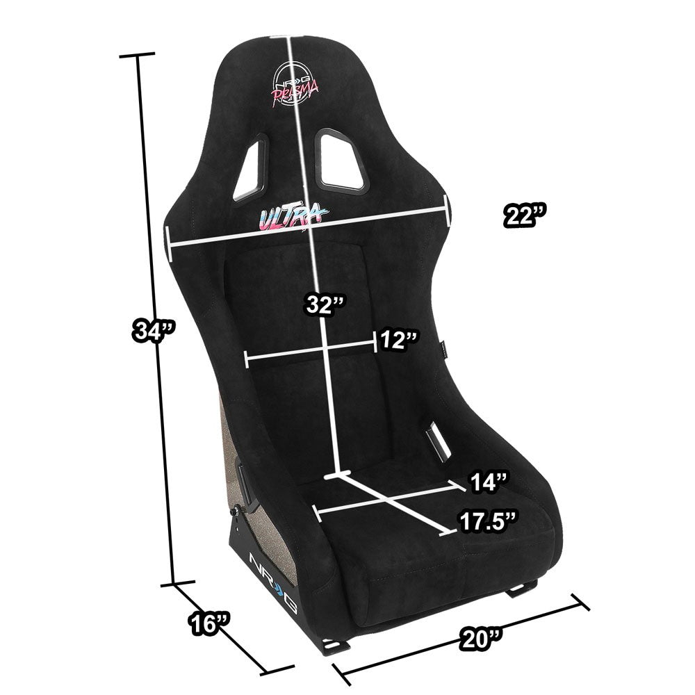 NRG FRP-303BK-ULTRA PRISMA Fixed Bucket Racing Seat Black NRG-FRP-303BK-ULTRA