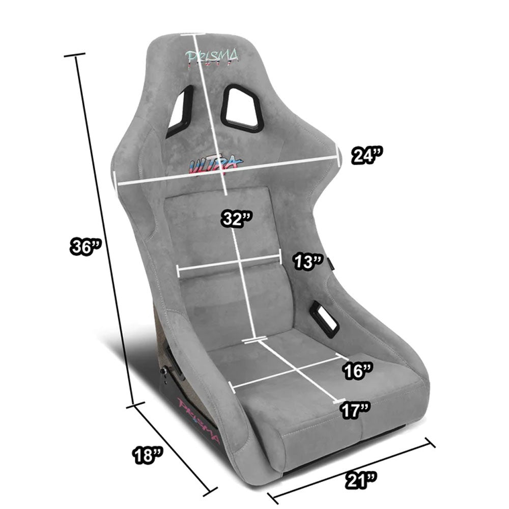 NRG FRP-303GY-ULTRA PRISMA Fixed Bucket Racing Seat Grey NRG-FRP-303GY-ULTRA