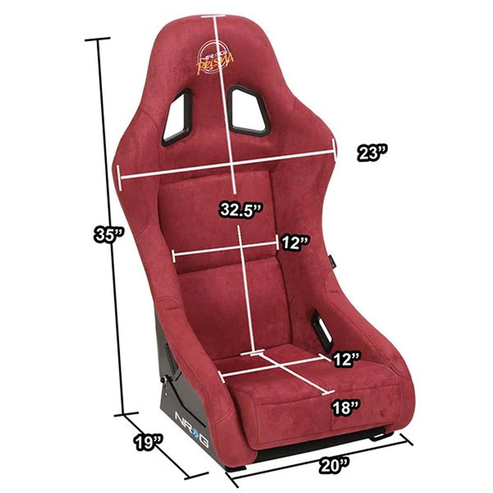 NRG FRP-303MAR-PRISMA PRISMA Fixed Bucket Racing Seat Maroon NRG-FRP-303MAR-PRISMA
