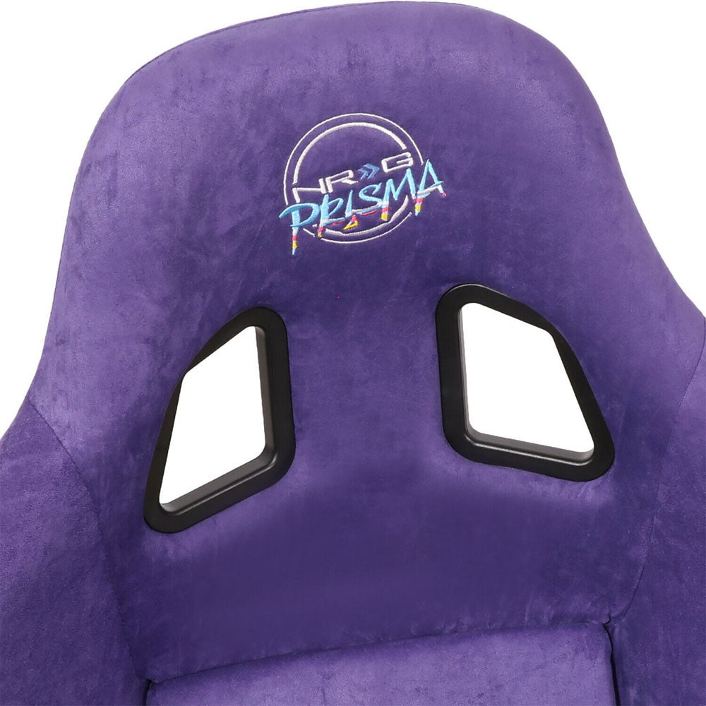 NRG PRISMA FIXED BACK BUCKET RACING SEAT PURPLE ALCANTARA + SIDE MOUNTS  MEDIUM