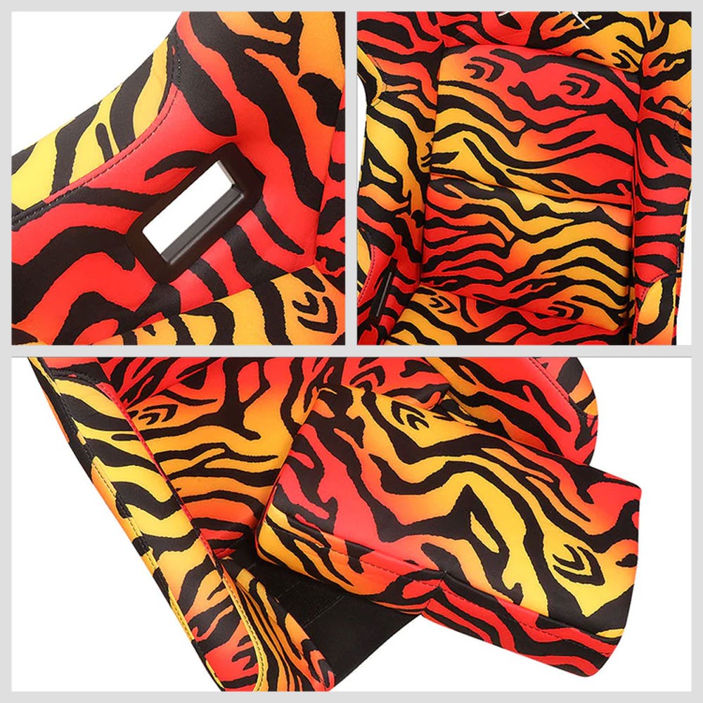 NRG FRP-303TIGRE-SAVAGE PRISMA Bucket Racing Seat Tiger Yellow Orange NRG-FRP-303TIGRE-SAVAGE