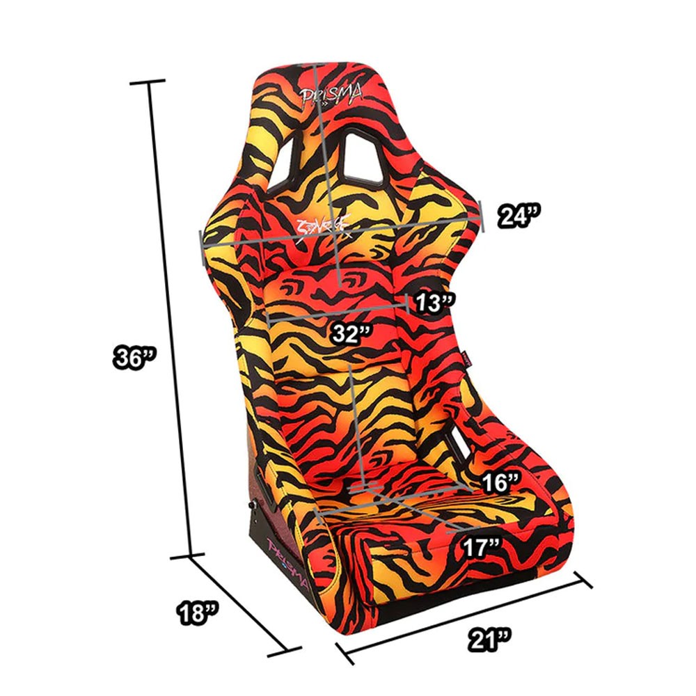 NRG FRP-303TIGRE-SAVAGE PRISMA Bucket Racing Seat Tiger Yellow Orange NRG-FRP-303TIGRE-SAVAGE