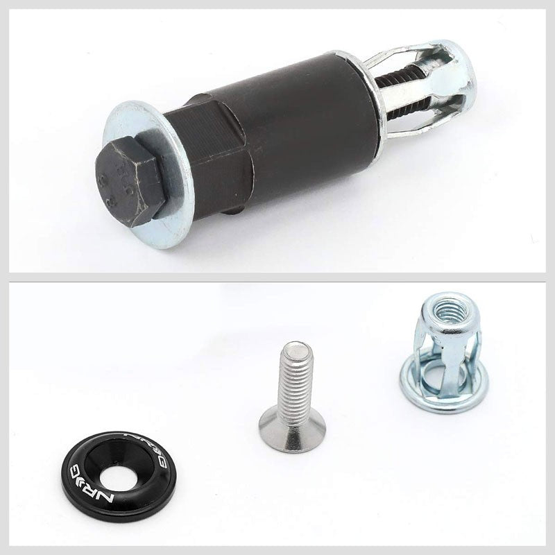 NRG 10PC Rivets for Metal 20MM Bumper Trunk Fender Washer Kit Black/Silver Bolt