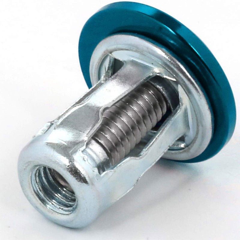 NRG 10PC Rivets for Metal 20MM Bumper Trunk Fender Washer Kit Blue/Silver Bolt