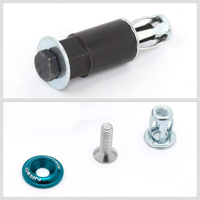 NRG 10PC Rivets for Metal 20MM Bumper Trunk Fender Washer Kit Blue/Silver Bolt