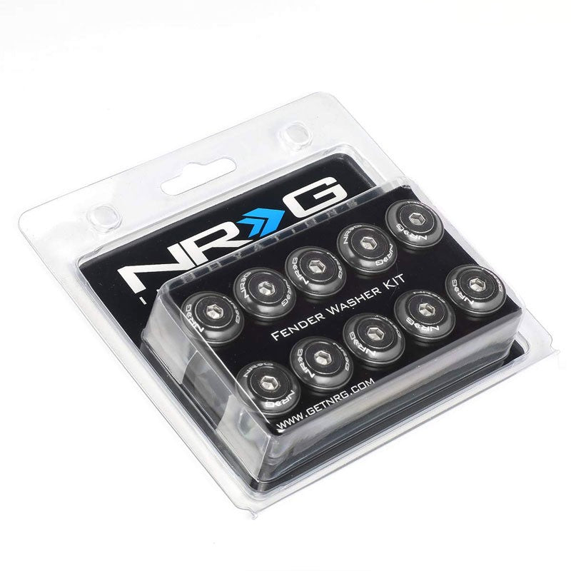 NRG 10PC Rivets for Metal 20MM Bumper Trunk Fender Washer Gunmetal/Silver Bolt