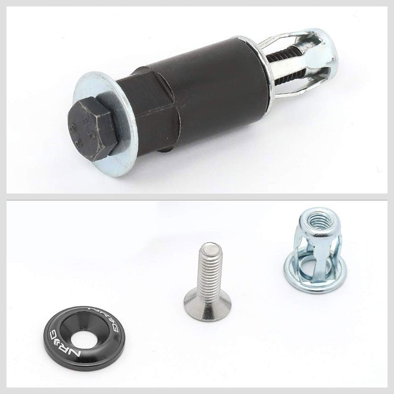 NRG 10PC Rivets for Metal 20MM Bumper Trunk Fender Washer Gunmetal/Silver Bolt