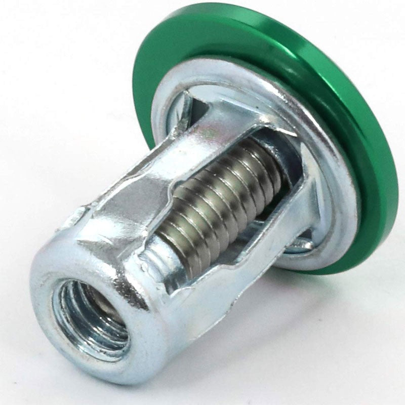 NRG 10PC Rivets for Metal 20MM Bumper Trunk Fender Washer Kit Green/Silver Bolt