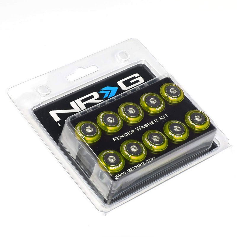 NRG 10PC Rivets for Metal Bumper Trunk Lid Fender Washer Light Green/Silver Bolt-Washer-BuildFastCar