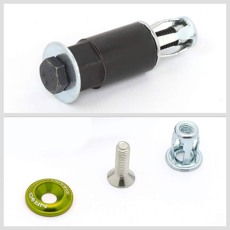NRG 10PC Rivets for Metal Bumper Trunk Lid Fender Washer Light Green/Silver Bolt-Washer-BuildFastCar