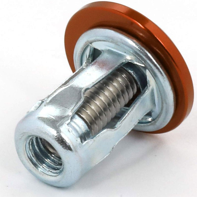 NRG 10PC Rivets for Metal 20MM Bumper Trunk Fender Washer Kit Orange/Silver Bolt