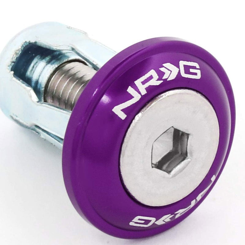 NRG 10PC Rivets for Metal 20MM Bumper Trunk Fender Washer Kit Purple/Silver Bolt