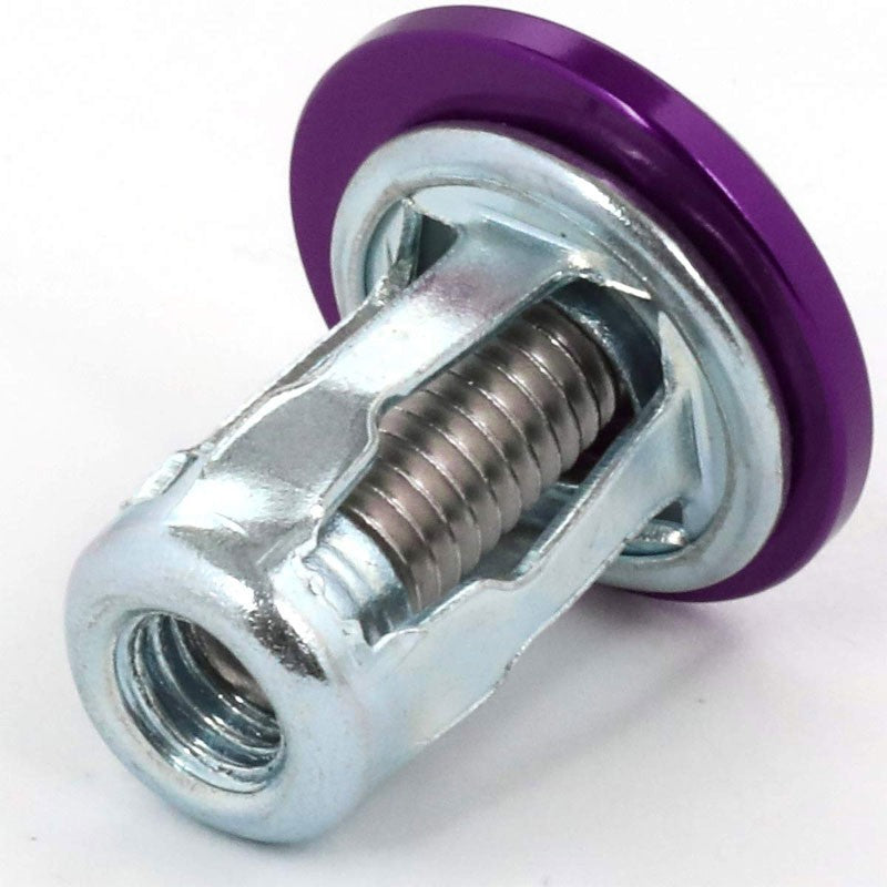 NRG 10PC Rivets for Metal 20MM Bumper Trunk Fender Washer Kit Purple/Silver Bolt