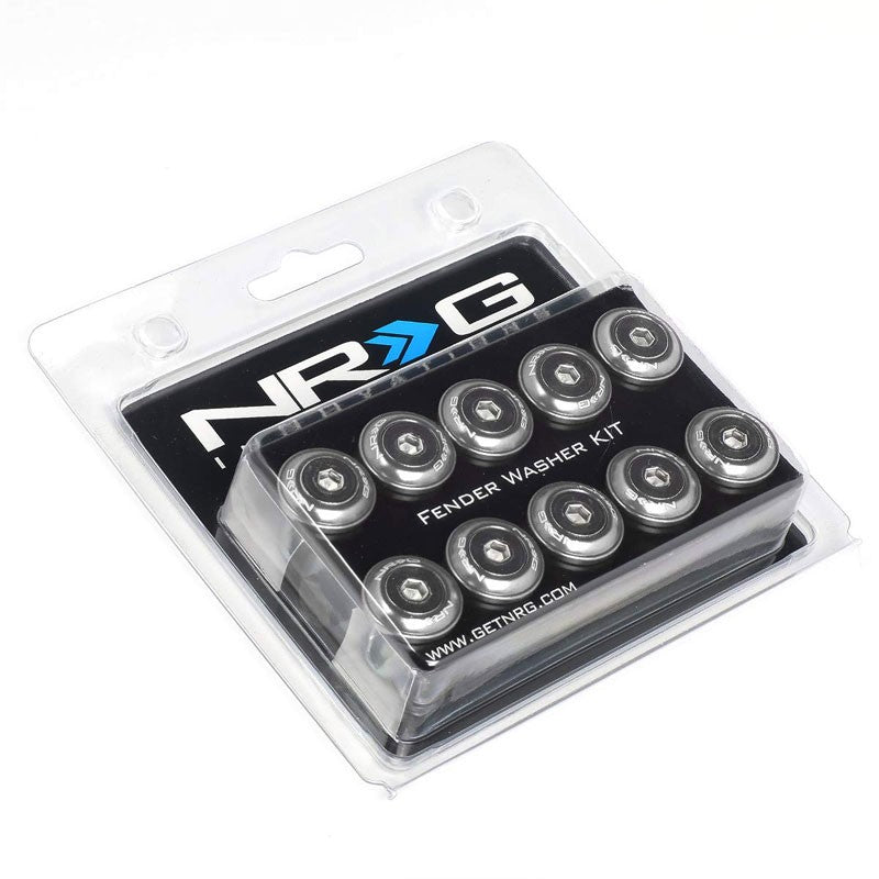 NRG 10PC Rivets for Metal 20MM Bumper Trunk Fender Washer Kit Silver/Silver Bolt