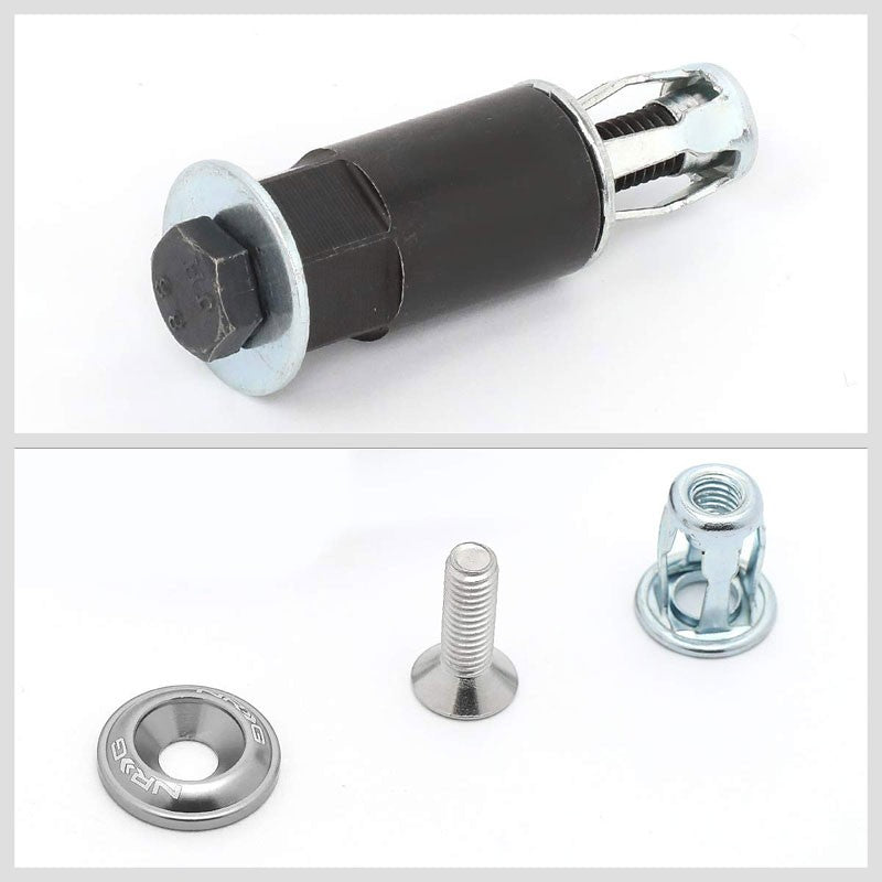 NRG 10PC Rivets for Metal 20MM Bumper Trunk Fender Washer Kit Silver/Silver Bolt