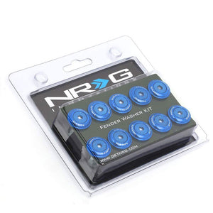 NRG 10PC Rivets for Plastic 20MM Bumper Trunk Lids Fender Washer Kit Blue/Bolt-Washer-BuildFastCar