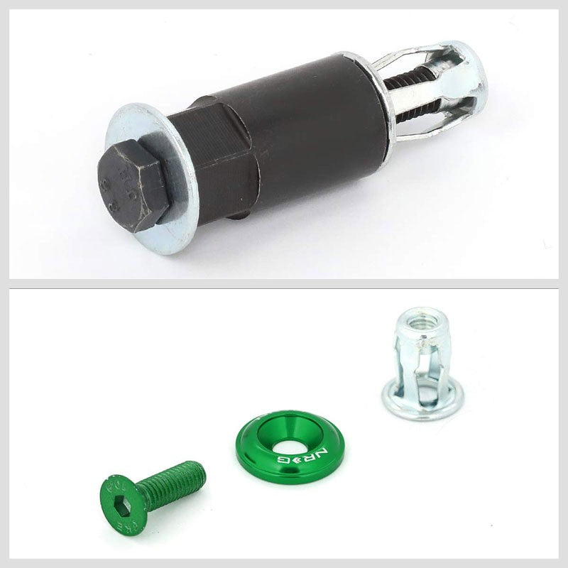 NRG 10PC Rivets for Plastic 20MM Bumper Trunk Lids Fender Washer Kit Green/Bolt-Washer-BuildFastCar