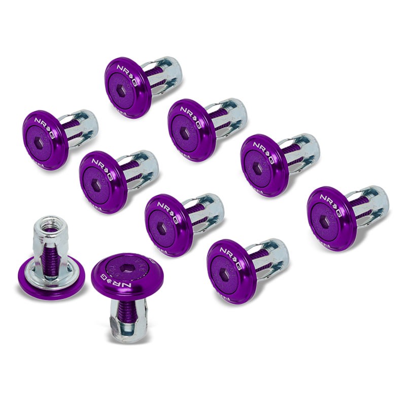 NRG 10PC Rivets for Plastic 20MM Bumper Trunk Lids Fender Washer Kit Purple/Bolt-Washer-BuildFastCar