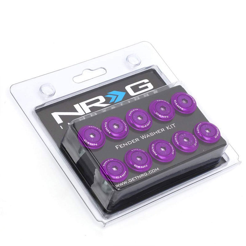 NRG 10PC Rivets for Plastic 20MM Bumper Trunk Lids Fender Washer Kit Purple/Bolt-Washer-BuildFastCar