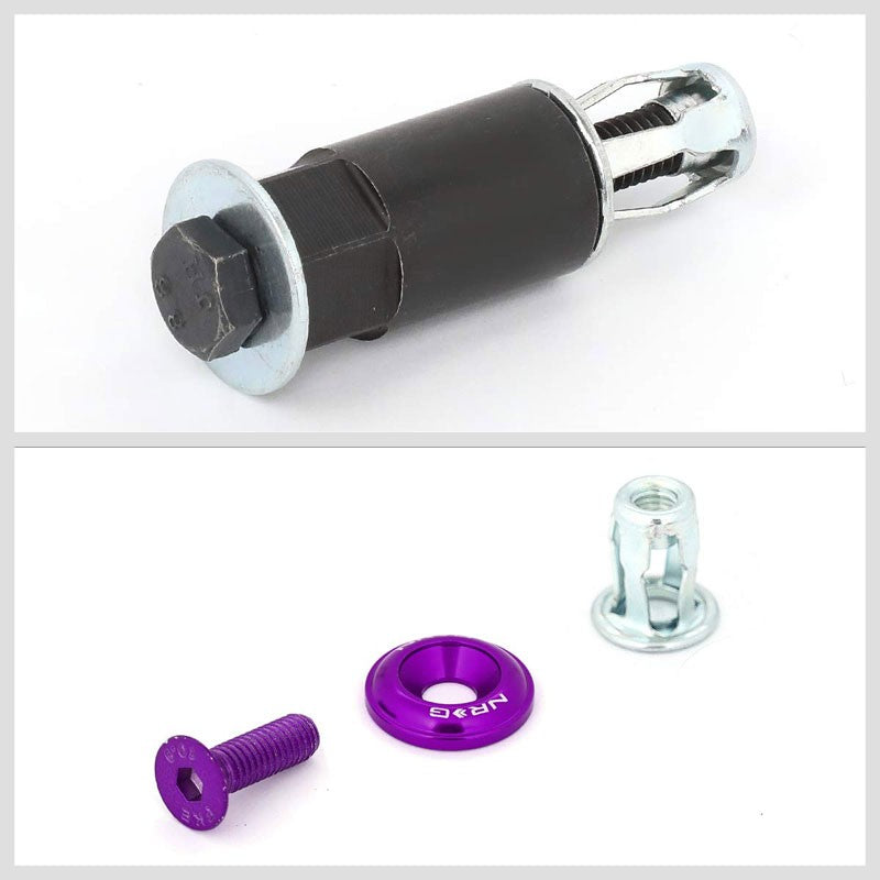 NRG 10PC Rivets for Plastic 20MM Bumper Trunk Lids Fender Washer Kit Purple/Bolt-Washer-BuildFastCar