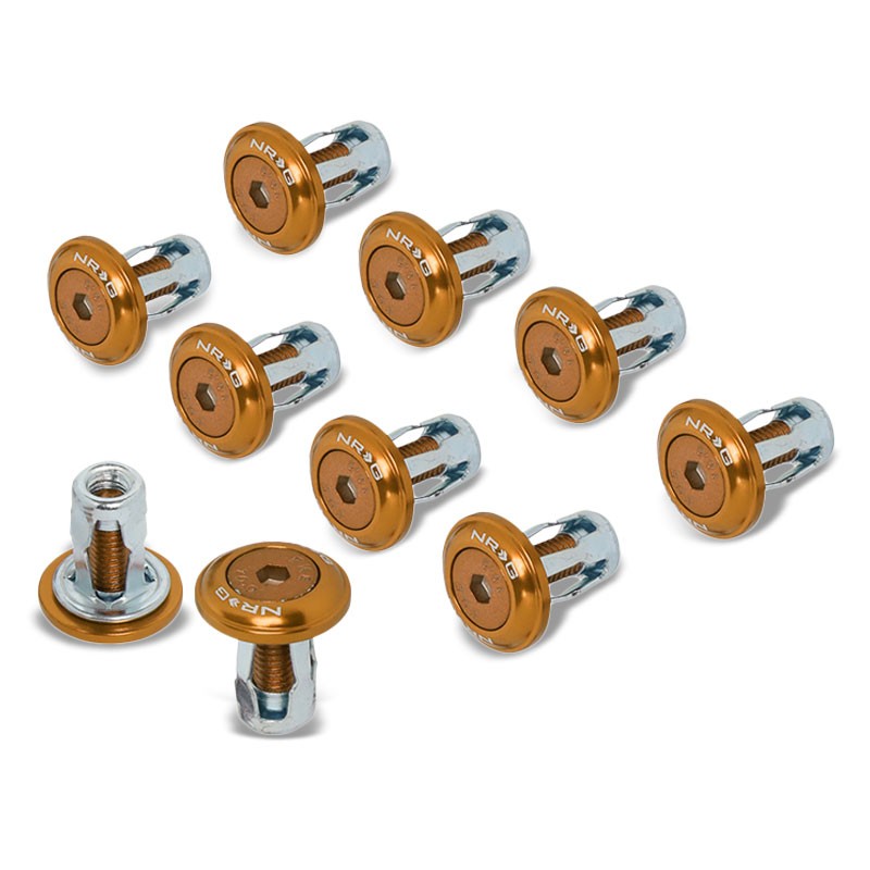 NRG 10PC Rivets for Plastic 20MM Bumper Trunk Fender Washer Kit Rose Gold/Bolt-Washer-BuildFastCar