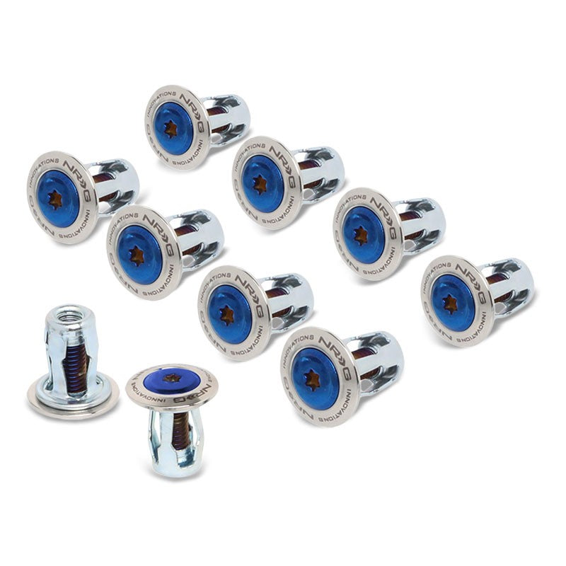 NRG 10PC Rivets for Plastic Bumper Trunk Fender Washer Silver/Titanium Burn Bolt-Washer-BuildFastCar