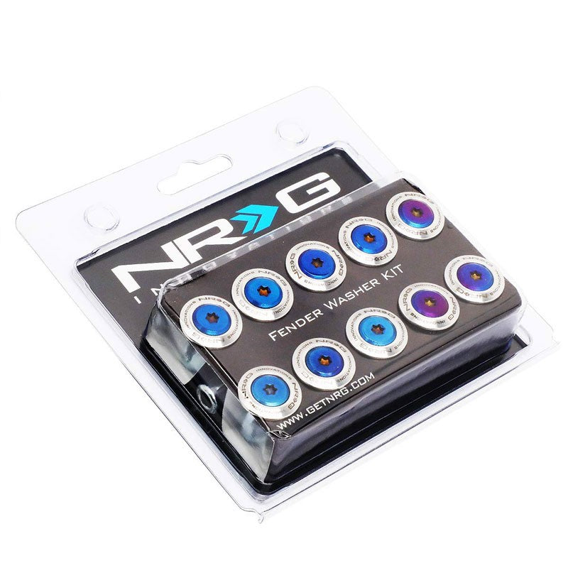NRG 10PC Rivets for Plastic Bumper Trunk Fender Washer Silver/Titanium Burn Bolt-Washer-BuildFastCar