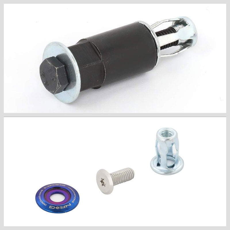 NRG 10PC Rivets for Plastic Bumper Trunk Fender Titanium Burn Washer /Silver Bolt