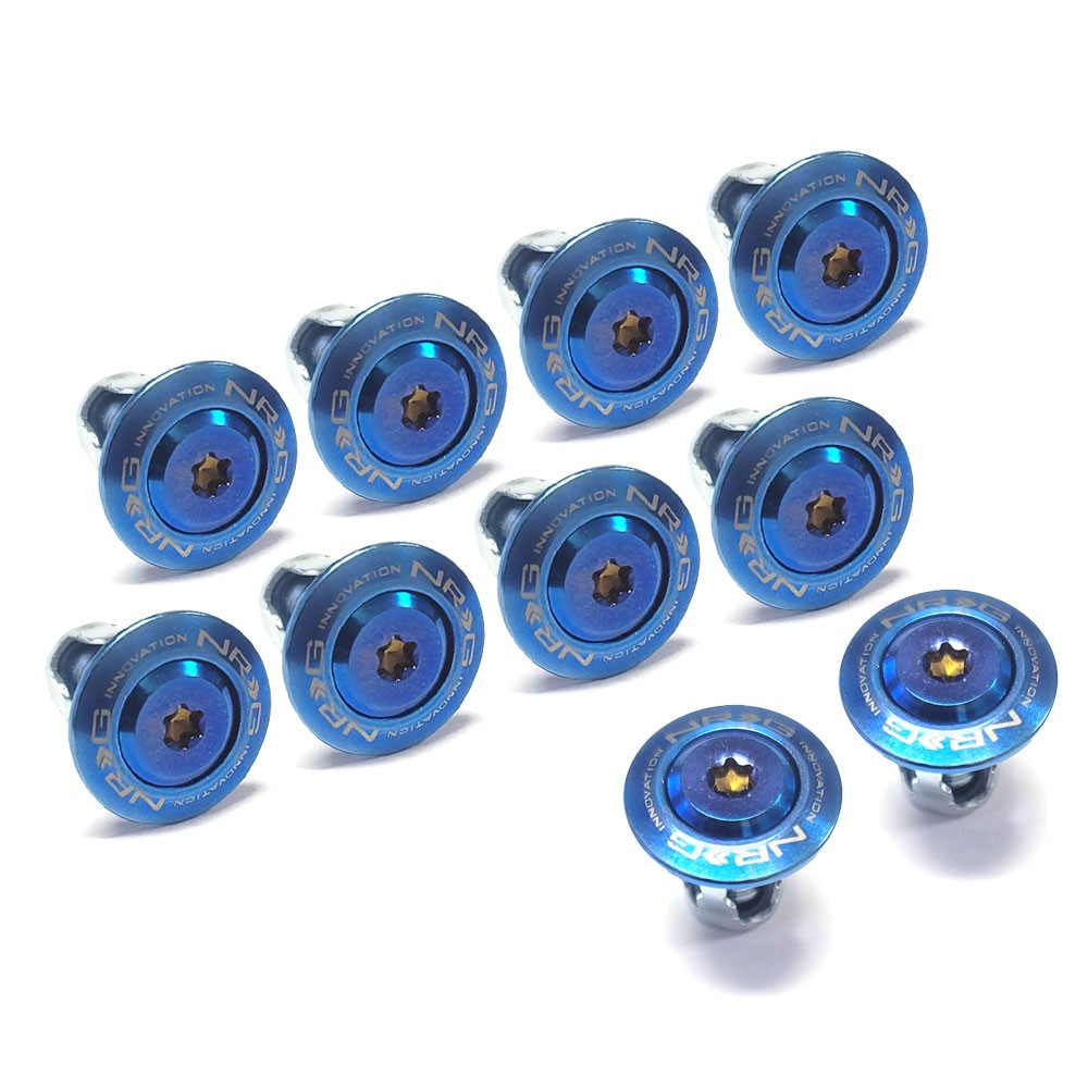 NRG 10PC Rivets for Plastic Bumper Trunk Fender Rivnut Titanium Burn Bolt Washer
