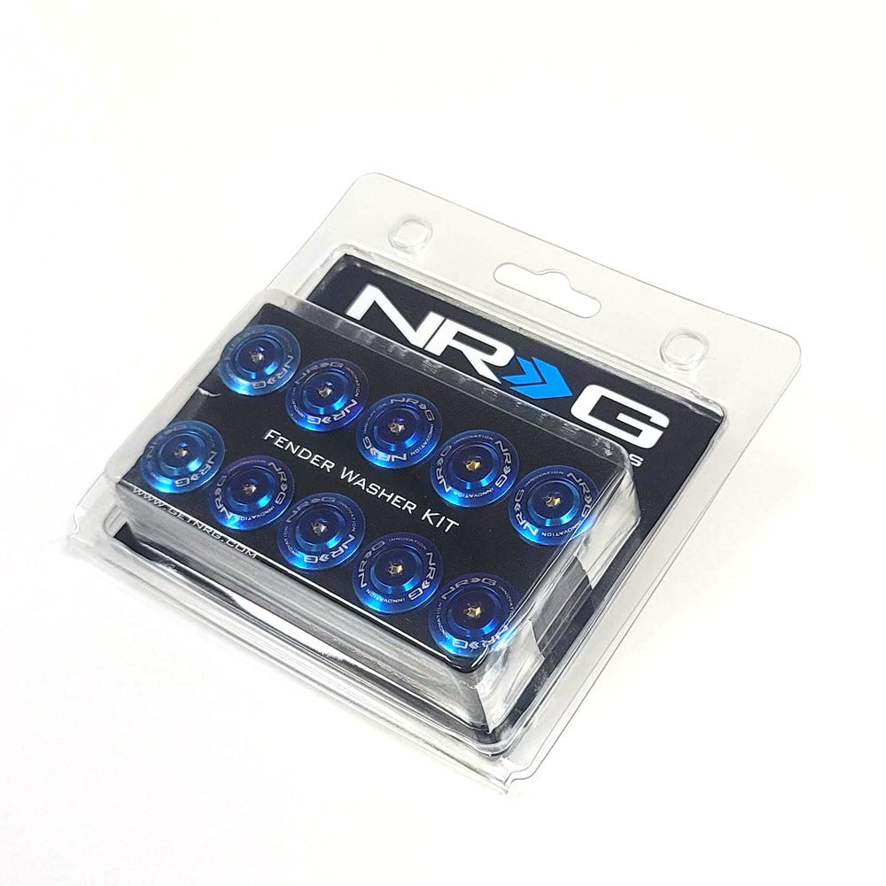 NRG FW-110BL - Fender Washer Kit w/Rivets for Metal (Blue) Set of 10