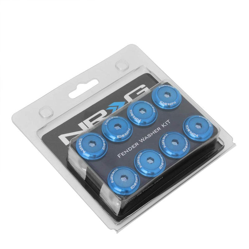 NRG 8PC Rivets for Plastic 20MM Bumper Trunk Lids Fender Washer Kit Blue/Bolt-Washer-BuildFastCar