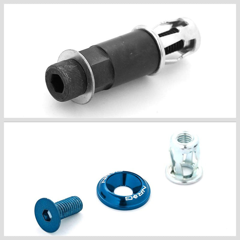 NRG 8PC Rivets for Plastic 20MM Bumper Trunk Lids Fender Washer Kit Blue/Bolt-Washer-BuildFastCar