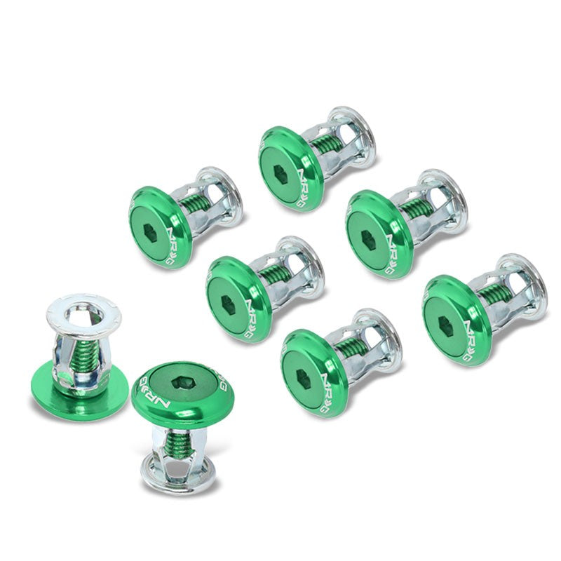 NRG 8PC Rivets 24MM Bumper Trunk Lids Fender Washer Green Bolt Washer