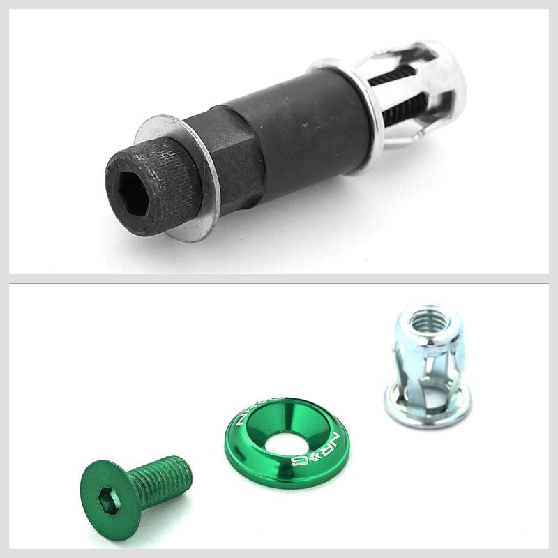 NRG 8PC Rivets for Plastic 20MM Bumper Trunk Lids Fender Washer Kit Green/Bolt-Washer-BuildFastCar