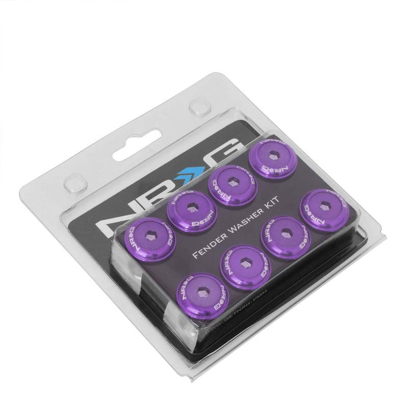 NRG 8PC Rivets for Plastic 20MM Bumper Trunk Lids Fender Washer Kit Purple/Bolt-Washer-BuildFastCar