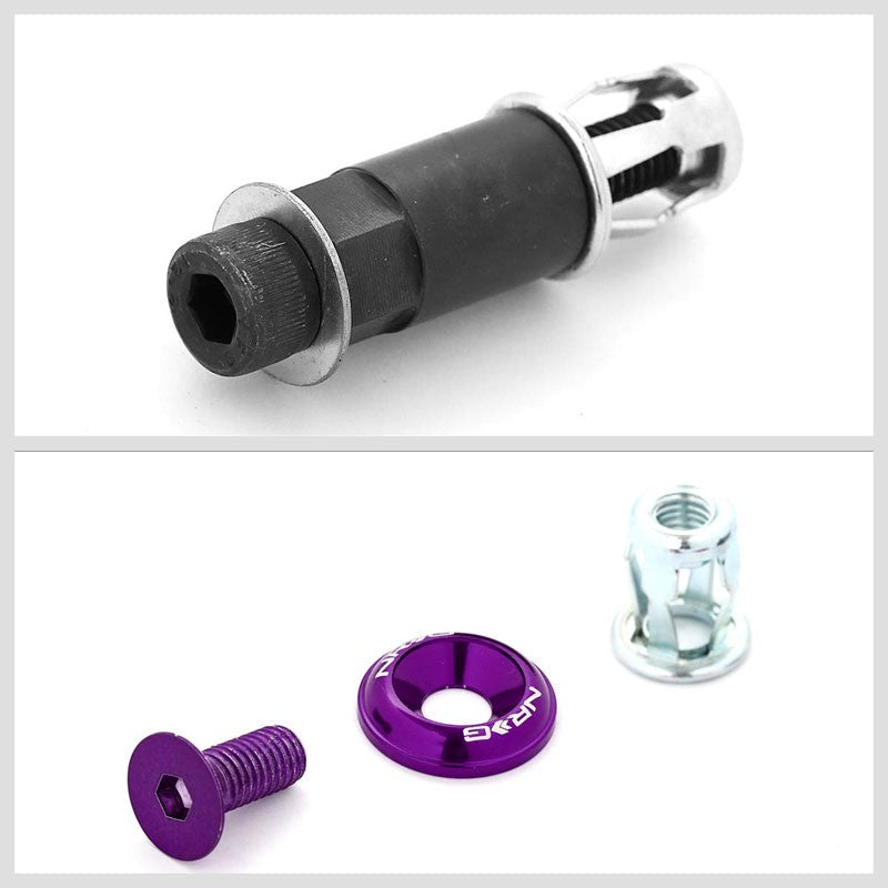 NRG 8PC Rivets for Plastic 20MM Bumper Trunk Lids Fender Washer Kit Purple/Bolt-Washer-BuildFastCar