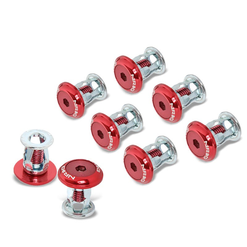 NRG 8PC Rivets 24MM Bumper Trunk Lids Fender Washer Red Bolt Washer