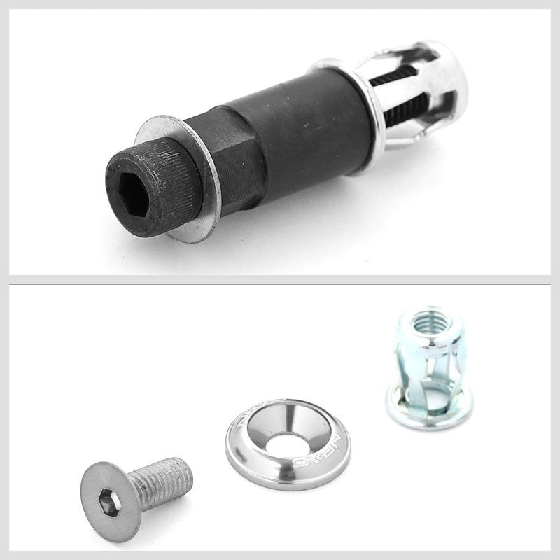 NRG 8PC Rivets for Plastic 20MM Bumper Trunk Lids Fender Washer Kit Silver/Bolt-Washer-BuildFastCar