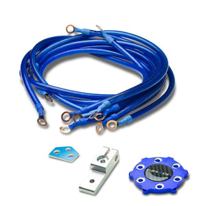 NRG Innovations GK-100BL Blue 6-Point Ground Wire System Cable Grounding Kit-Engine Electronics-BuildFastCar-BFC-NRG-GK-100BL