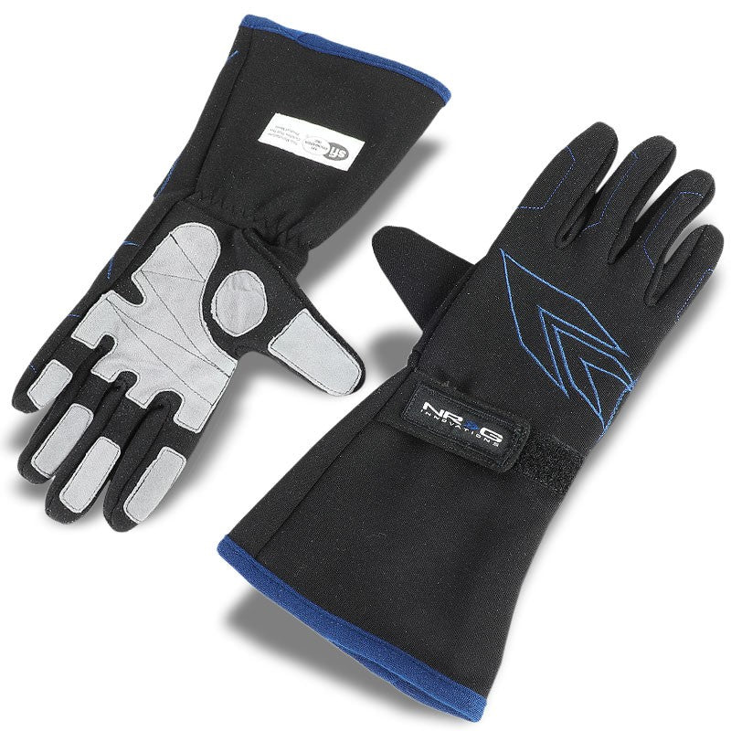 NRG GS-500BK-M Medium Size Race Double Layer Full Finger Gloves SFI-Safety Equipment-BuildFastCar