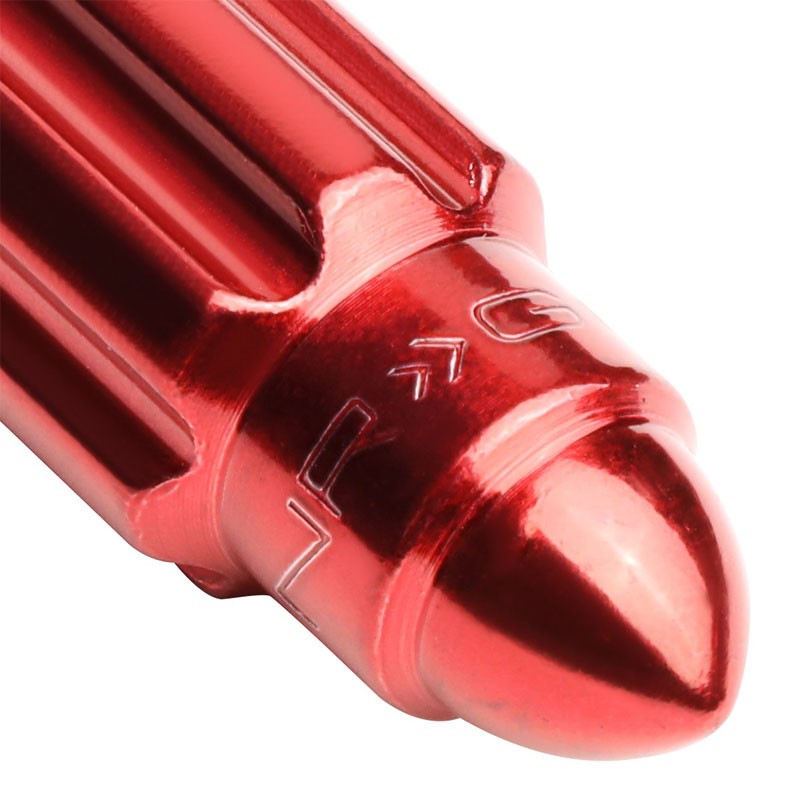 NRG Red Bullet Shape M12x1.5 Solid Steel Wheel/Rim Lock Lug Nuts+Adapter Key-Car & Truck Wheels-BuildFastCar