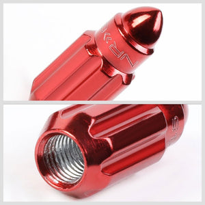 NRG Red Bullet Shape M12x1.5 Solid Steel Wheel/Rim Lock Lug Nuts+Adapter Key-Car & Truck Wheels-BuildFastCar
