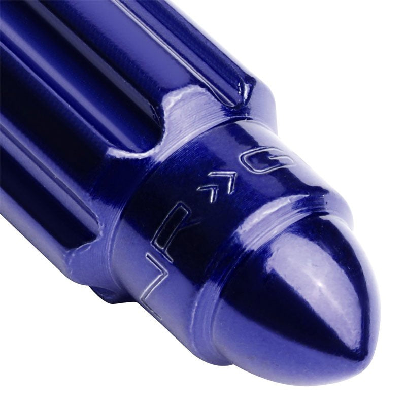 NRG Blue Bullet Shape M12x1.25 Solid Steel Wheel/Rim Lock Lug Nuts+Adapter Key-Car & Truck Wheels-BuildFastCar