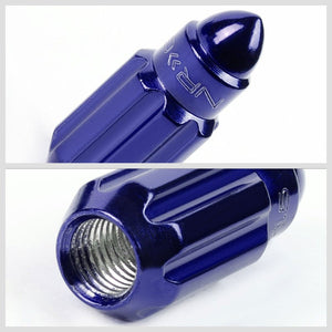 NRG Blue Bullet Shape M12x1.25 Solid Steel Wheel/Rim Lock Lug Nuts+Adapter Key-Car & Truck Wheels-BuildFastCar