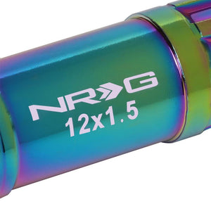 NRG Neo Chrome Closed End Spline M12x1.5 Steel Wheel/Rim Lock Lug Nuts+Key-Car & Truck Wheels-BuildFastCar