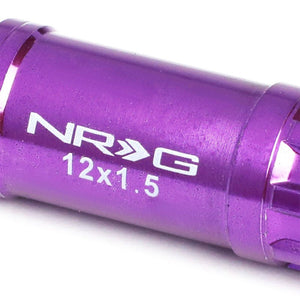 NRG Purple Closed End Spline M12x1.5 Steel Wheel/Rim Lock Lug Nuts+Adapter Key-Car & Truck Wheels-BuildFastCar
