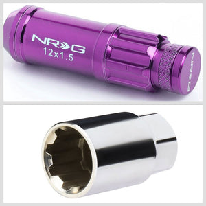 NRG Purple Closed End Spline M12x1.5 Steel Wheel/Rim Lock Lug Nuts+Adapter Key-Car & Truck Wheels-BuildFastCar