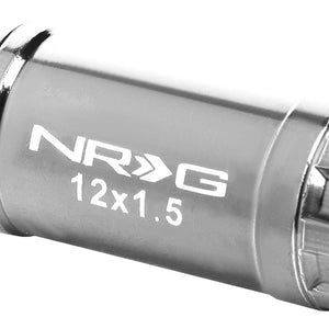 NRG Silver Closed End Spline M12x1.5 Steel Wheel/Rim Lock Lug Nuts+Adapter Key-Car & Truck Wheels-BuildFastCar