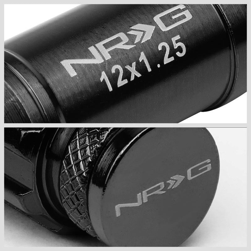 NRG Black Closed End Spline M12x1.25 Steel Wheel/Rim Lock Lug Nuts+Adapter Key-Car & Truck Wheels-BuildFastCar