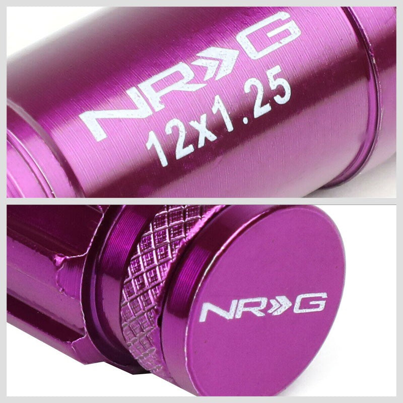 NRG Purple Closed End Spline M12x1.25 Steel Wheel/Rim Lock Lug Nuts+Adapter Key-Car & Truck Wheels-BuildFastCar